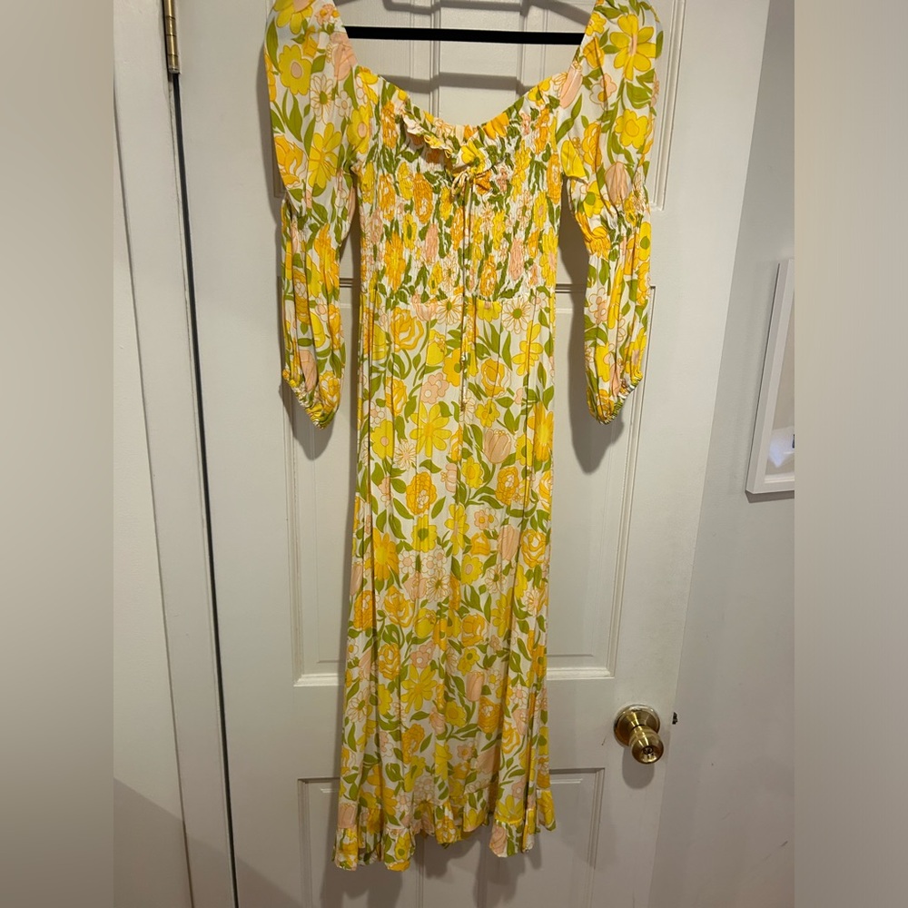 Faithfull the Brand Nora Midi Dress (US 4/Size S/AUS 8)